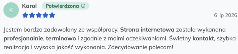 Opinia Karola, 5 gwiazdek, Oferteo: „Jestem bardzo zadowolony ze współpracy.”